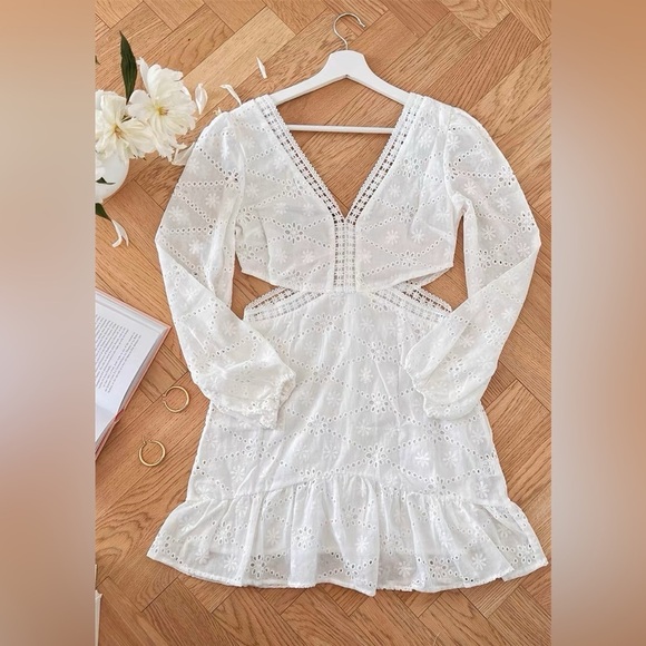 J.ING White Cutout Mini Summer Dress - Picture 3 of 5